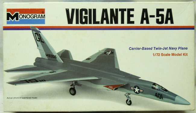 Monogram 1/72 A-5A Vigilante (A3J) Attack Bomber - White Box Issue, 6814 plastic model kit